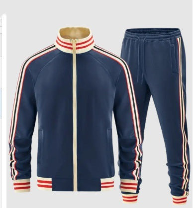 Turtleneck Zipper Cardigan Top Trousers Suit