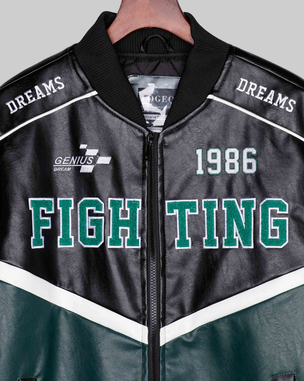 Baseball Jacket with Ribbed Collar