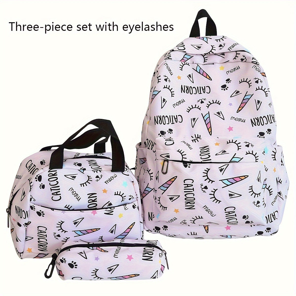 3pcs Casual Shoulder Backpack Set, New Fashionable Simple Large Capacity Lightweight Casual Backpack