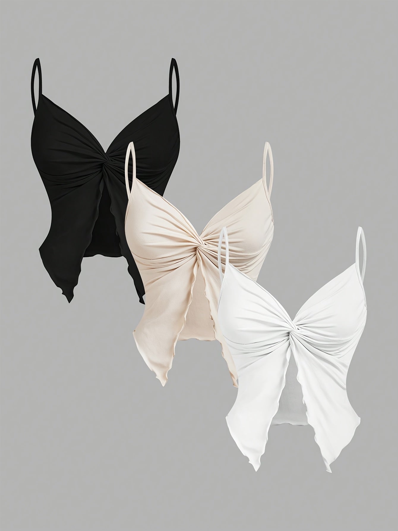 3pcs Women's Sexy Halter Neck Knit Tops