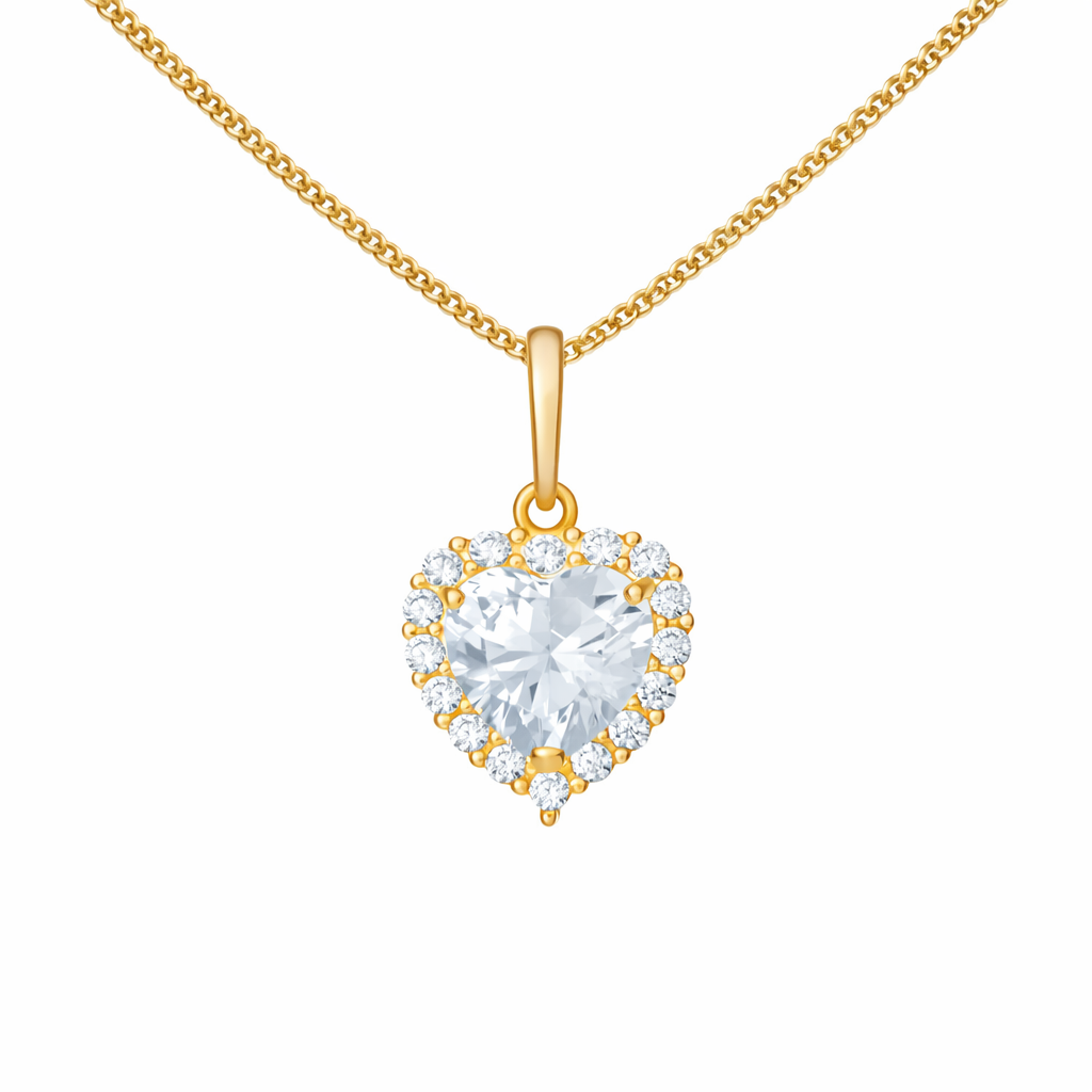 Orla Cubic Zirconia Heart Pendant Necklace