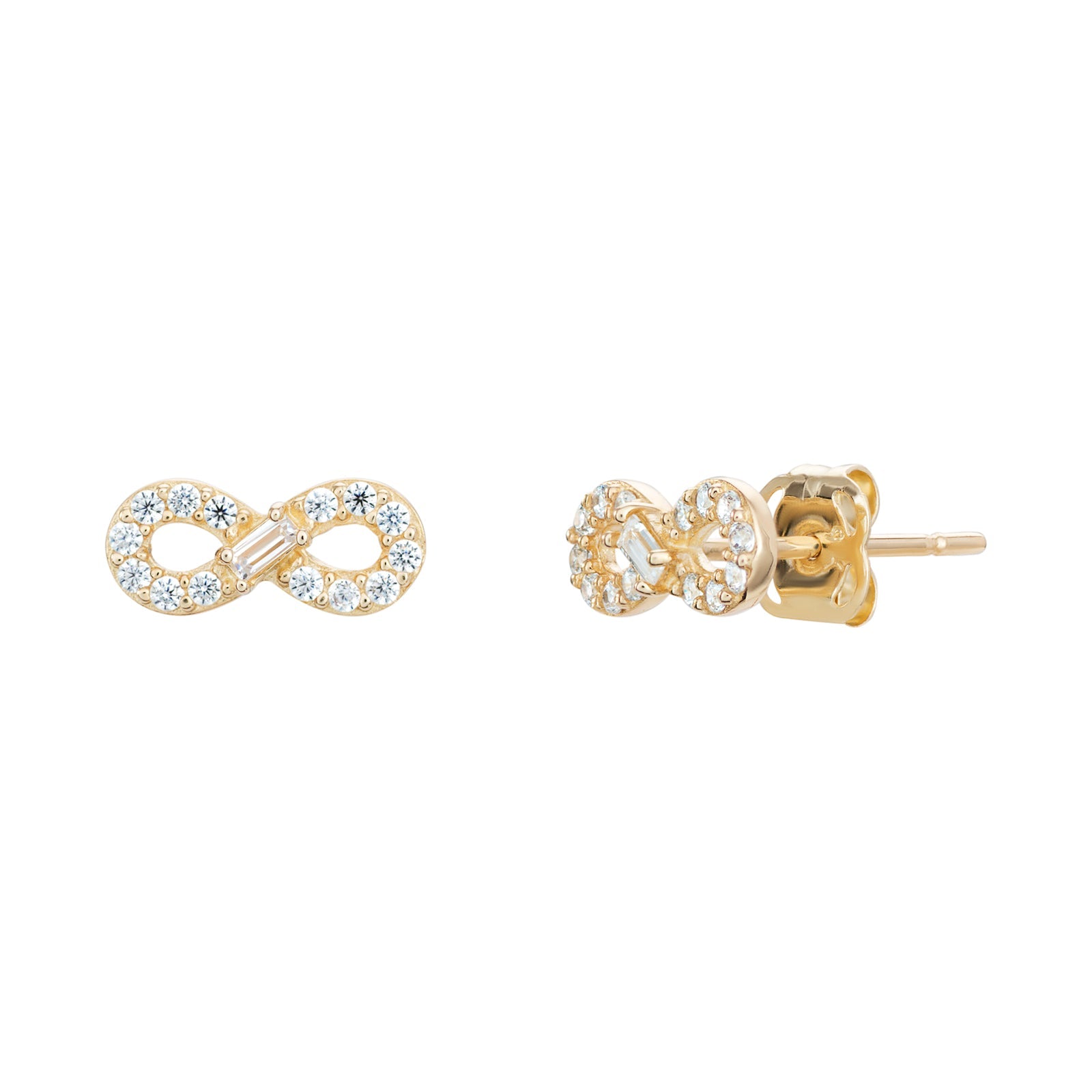 Cubic Zirconia Infinity Stud Earrings