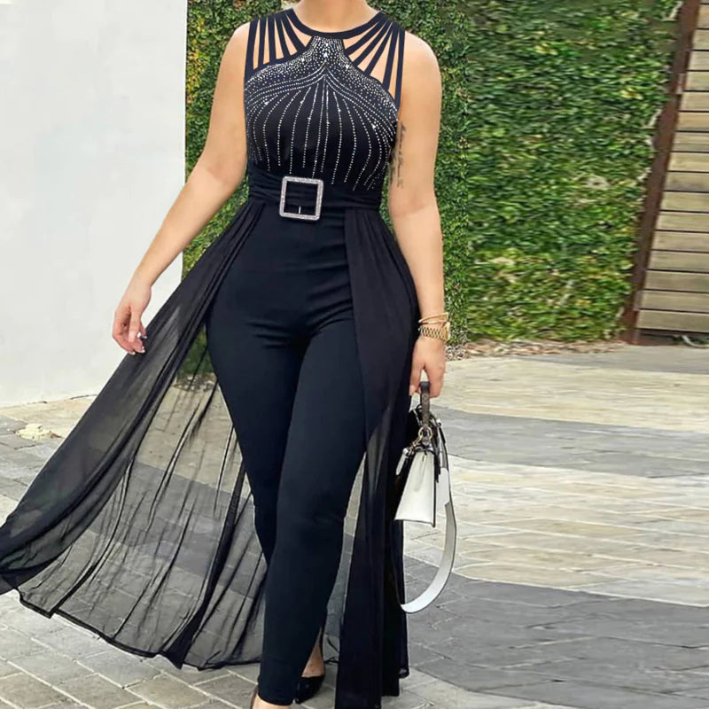 Glam Diamond Strapless Jumpsuit