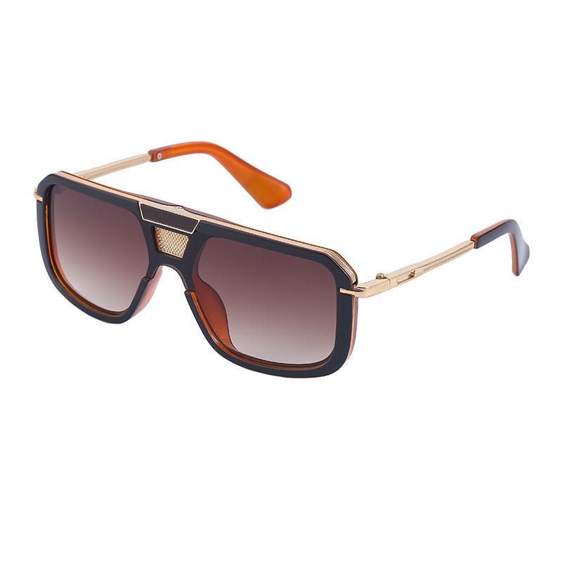 Retro Square Sun Men's European And American Large Frame Sunglasses Women