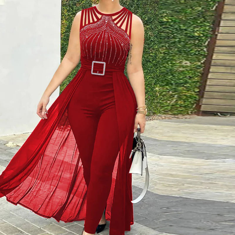 Glam Diamond Strapless Jumpsuit